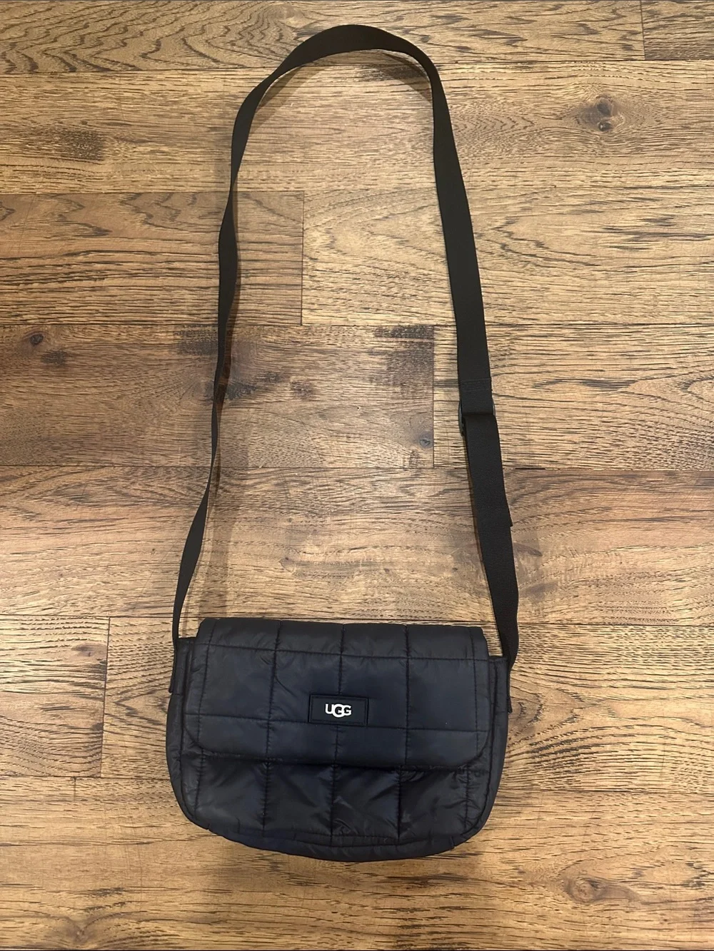 UGG Black Quilted Messenger Crossbody Bag